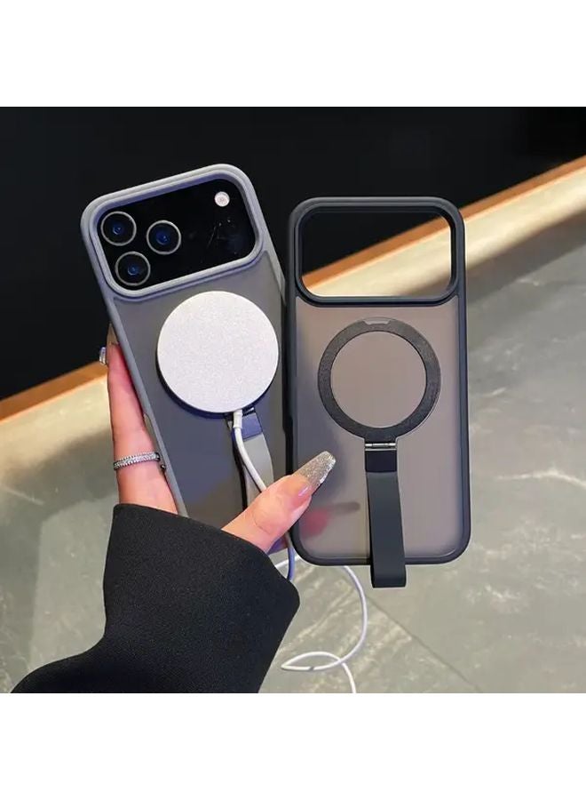 Grey Phone Case With Screen Protector And Lanyard Stand For IPhone 17 Full Coverage Drop Protection - Image 2